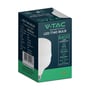 Emballagen til V-TAC T140 LED-pære på 50 W viser pæren og dens specifikationer på æskens sider.