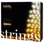 Twinkly Strings smart LED lyskæde, 250 Ambiance Warm White (AWW) lys, 20 meter, sort ledning, Bluetooth/WiFi