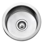 Juvel Barenta BC313 køkkenvask i rustfrit stål, rund model med afløb og strainer, Ø313x150 mm kumme.
