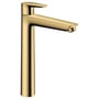 Hansgrohe Talis E 240 etgrebsbatteri i skinnende guld messing til håndvask med 183mm tud og bundventil.