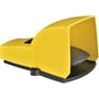 Schneider Electric XPE gul fodpedal med beskyttelsesskærm, 1NC+1NO kontakter og robust plastkonstruktion.