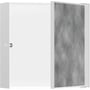 Hansgrohe vægniche i mathvid med en delvist åben låge, der viser en gråmeleret overflade på indersiden. Nichen er 300x300x100 mm og har en push-open funktion.