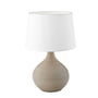 Elegant TRIO Lighting Martin bordlampe i cappuccino farve med hvid skærm og keramikfod med rillet tekstur.