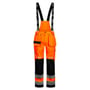 Lyngsøe Rainwear fluorescerende orange herre regnbukser i str. L, med sorte seler og reflekser.
