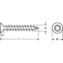 Teknisk tegning af spånpladeskrue med undersænket hoved, TX20 kærv og mål for længde (l), diameter (d) og hoved (d1).