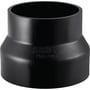 Sort Geberit PEH centrisk reduktion til spildevandsrør Ø90 x 40 mm, fremstillet af PEH materiale.