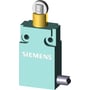 Siemens kompakt positionsafbryder med 30mm bredde, 1NO+1NC kontakter og rullestempel, vist i 3D-perspektiv.