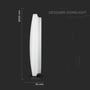 Sideprofil af V-TAC 24W LED kupelampe, der viser dens 350mm diameter og 55mm dybde.