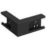 Udvendigt hjørne WGX-S YH 110x52 mm i sort RAL9017/30 fra Wibe, viser design og dimensioner.