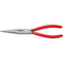 Knipex spidstang 2611, 200mm, med røde dyppede greb og polerede kæber på hvid baggrund.