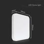 Diagram der viser dimensionerne 295x295x65mm for et firkantet V-TAC 24W LED dome lys.