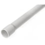 Unite stift plastrør HF 320N 25mm grå, 3 meter langt med påstøbt muffe på hvid baggrund.