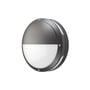 SG Armaturen Tardo 2000 væg armatur i grafitfarvet aluminium med halvafskærmning og opal hvid lysdiffuser.