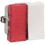 LK FUGA – Afbryder 1-polet med rød LED halvmodul lampe (til f.eks. ledelys), 1 modul, lysegrå