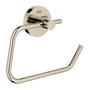 Grohe Essentials toiletrulleholder i poleret nikkel med diskret Grohe logo og skjulte skruer, elegant design til badeværelset.