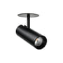SG Armaturen Spot Tube Mini R, et sort, cylindrisk indbygningsspot med 880 lumen og 2700K varmt hvidt lys.