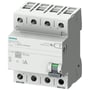 Siemens 4-polet fejlstrømsafbryder af type A, 25A mærkestrøm, 30mA udløsning, vist forfra med detaljeret mærkning og betjeningsgreb.