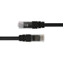 Sort Deltaco Cat6-netværkskabel på 5 meter set lige fra siden med begge RJ45-stik og kabelaflastninger synlige.