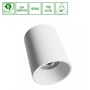 Set fra skrå vinkel ned i SpectrumLED Orbito Overflade Downlight, viser den hvide yderside og den lyse inderside.
