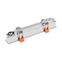Bagsiden af SpectrumLED GRID S 12W CCT-loftlampen med ledning, driver og orange monteringsclips.