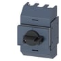 Siemens 3-polet afbryder, 690V, 16A, størrelse 01, med frontmonteret betjeningsmekanisme og box terminal.
