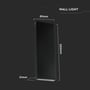 Målskitse af V-TAC LED væglampe Vt-91008, viser dimensionerne 250mm højde, 85mm dybde og 31mm bredde.