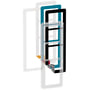 LK FUGA – Choice design ramme, 3½ modul, transparent inkl. farveindlæg + teknisk monteringsramme