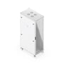 Ubiquiti 42U-rackskab på 1000 mm set skråt med den gennemsigtige glasdør og indersiden synlig.