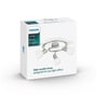 Philips Lighting Burlap loftlampe emballage med billede af en mat krom lampe med tre lyskilder og specifikationer.