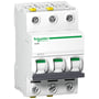 Schneider Electric Acti9 IC60N automatsikring med 3 poler, 63A og C-karakteristik, vist på hvid baggrund.