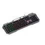 Deltaco DK130 gamingtastatur set lige forfra med regnbuebelysning i zoner under tastgrupperne.