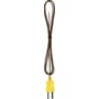 Fluke 80PK-1 type-K termoføler med 1m brun ledning, gul mini-stik og et åbent trådspids-sensor.