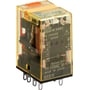 Idec 4-polet relæ RU4S-A24 med 24V AC og 6A specifikationer, vist på en neutral baggrund.