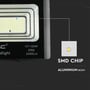 Nærbillede af V-TAC solpanel LED projektørens lyskilde, der viser SMD-chips og aluminiumskabinet.