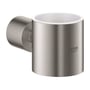 GROHE Atrio glasholder i metal med SuperSteel finish og hvid inderkant, perfekt til badeværelset.