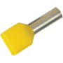 Elpress – Isoleret TWIN terminalrør, 2 x 1,0 mm² / 12,0 mm, gul (farvekode Weidmüller) - 500 stk
