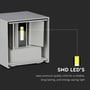 Detaljebillede af V-TAC væglampens indre med en premium SMD LED-enhed, der fremhæver pålidelighed og energibesparelse.