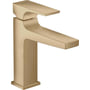 Hansgrohe Metropol 110 håndvaskarmatur i børstet bronze med 1-grebs betjening og push-open ventil, fremspring 135 mm.