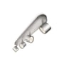 Nærbillede af Philips Star Bar/Tube spotlampe, der viser de fire drejelige spot og aluminiumsfinish.