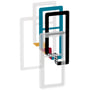 LK FUGA – Choice design ramme, 2½ modul, transparent inkl. farveindlæg + teknisk monteringsramme