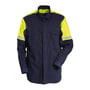 Tranemo Workwear FR Skjorte 577091 i gul og marineblå, str. L, med reflekser på ærmerne og brystlommer.