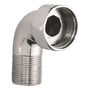 Grohe tilslutningsvinkel i krom med 1 1/4" x 1" udvendig gevind og blank overflade, vist med en 90 graders bøjning.