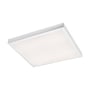 SpectrumLEDs hvide påbygningsramme med et monteret Algine LED-panel, der lyser med et varmt skær.