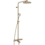 Oras Optima Style Rain bruserarmatur i bronze messing, med rund hovedbruser og håndbruser på hvid baggrund.