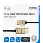 Emballagen til Deltaco HDMI-kabel viser de guldfarvede stik og angiver 3 meter samt understøttelse af 4K ved 30 Hz.