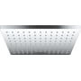 Hansgrohe HG Vernis Shape hovedbruser i krom med Rain stråleteknologi, 230 x 170 mm, vist forfra med mange små dyser.