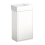 Villeroy & Boch Gustavsberg Artic Small møbelsæt med 36cm vask i mat hvid, hvidt skab med låge og vask til venstre.