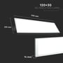 Dimensioner på V-TAC LED-panel 120x30 cm: 1195 mm længde, 295 mm bredde og 14 mm tykkelse.