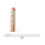Osram LEDinestra lyskilde i fuld glasdesign, 30 cm lang, med emballage og selve lyskilden vist.