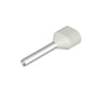 Weidmüller Terminalrør Twin H0,5/16D ZH W i hvid PP-Cu, isoleret, for 2 x 0,5mm² ledere, 16mm total længde.